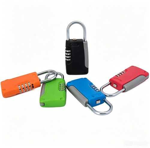 LM102006 4 Digit Combination Padlock with ABS Plastic Body Long Shackle Password Lock