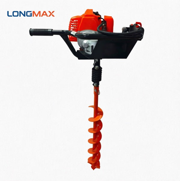 LM043658 51.7CC GROUND AUGER DRILL WITH DRILL Ø150X800MM Engine51.7cc Power:1.4kw Fuel tank capacity:1.2L Rotation speed:0-250RPM N.W. G.W.:12.5 14.5kgs Packing:46x42x30cm Engine