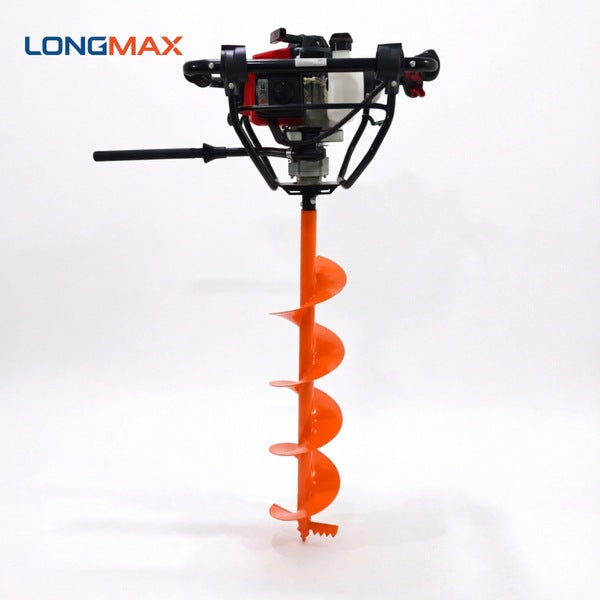 LM043661 63.3CC ENGINE GROUND AUGER DRILL WITH 200X1000MM SINGLE IMPELLER AND CHANGEABLE BLADE Displacement : 63.3cc Bore and Stroke :48x35mm Power :2.0KW 7000RPM Fuel Tank :1.2L Drill Size : 15x80cm (Selectable) N.W. G.W.: 14.5KGS 16KGS Meas: 55*27