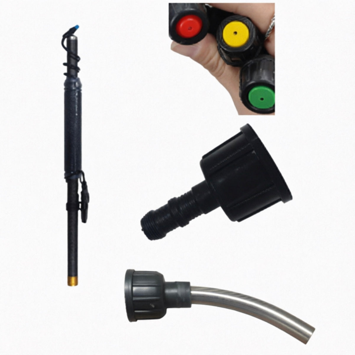LM044145 TELESCOPIC LANCE LENGTH:6M 3 COLOR NOZZLE connector fit for 8mm hose TUBE OUTER DIAM: 8mm