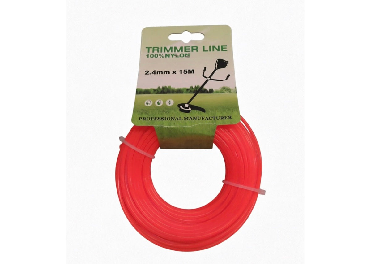 LM045407 TRIMMER LINE Round nylon Diameter : 2 4 mm Length : 12m Packing : blister