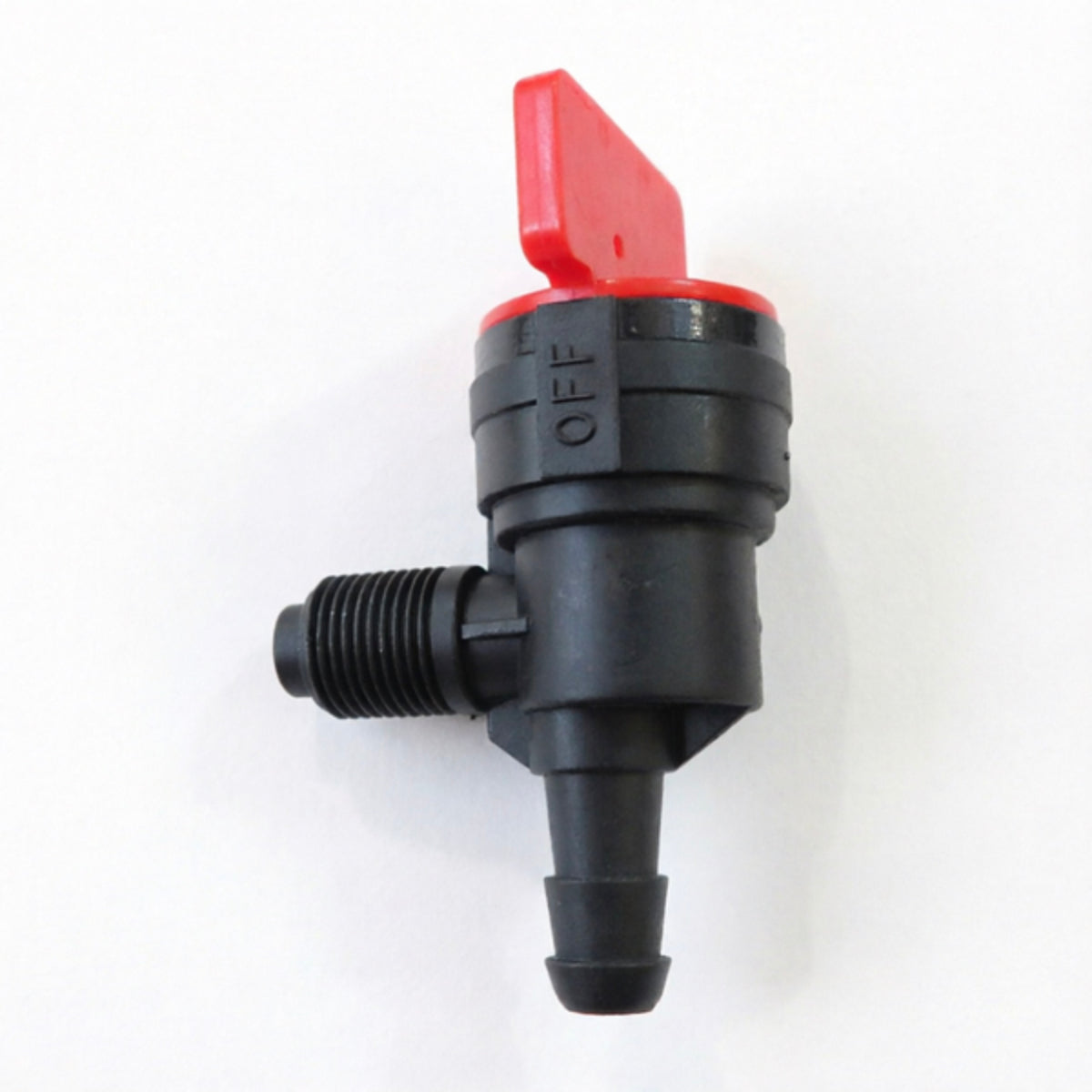 LM045455 FUEL TANK COCK Plastic For 1 4" fuel line In-line 90 degree 1 4 turn operation Fuel Shut- Off Valve For 1 4" fuel line In-line 90 degree Replaces Tecumseh 35857 Replaces Briggs: 494769. 698181 697944 Rotary 9294 Stens 120-228 494769 399517