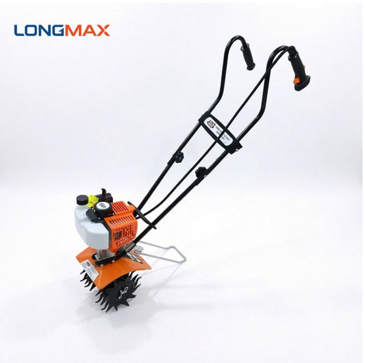 LM043651 MINI TILLER 25.4CC Engine:25.4cc Rated power:0.75kw Fuel tank:1.0L Transmission system:Gear Tilling depth:130-260MM Tilling width:400MM Packing:71.5x38.5x66.5cm 1PC N.W. G.W.:6 7kgs 20'FCL:137PCS