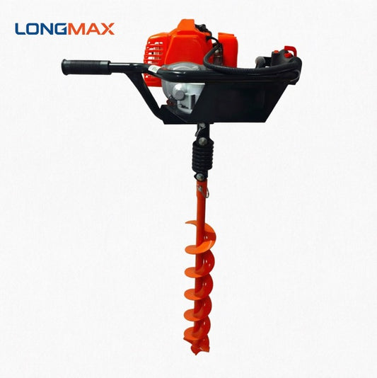 LM043658 51.7CC GROUND AUGER DRILL WITH DRILL Ø150X800MM Engine51.7cc Power:1.4kw Fuel tank capacity:1.2L Rotation speed:0-250RPM N.W. G.W.:12.5 14.5kgs Packing:46x42x30cm Engine