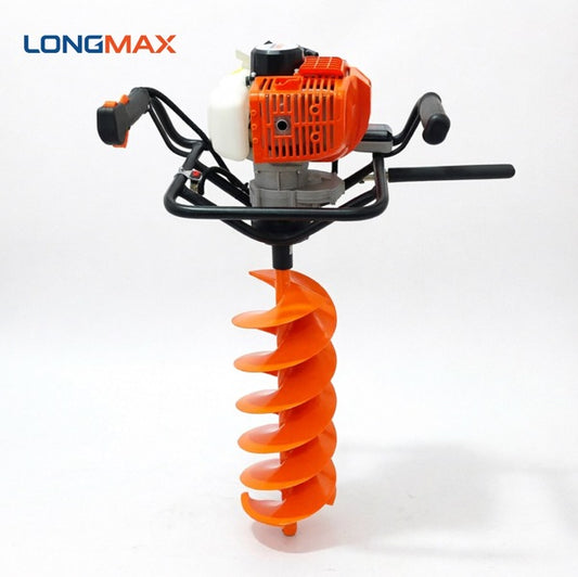 LM043662 AUGER DRILL 51.6CC ENGINE:51.6CC(KM1E44FGN) POWER:1.46KW FUEL TANK CAPACITY :1.2L ROTATION SPEED:6500RPM DRILL BITS:200X800 SINGLE IMPELLER CHANGEABLE BLADE