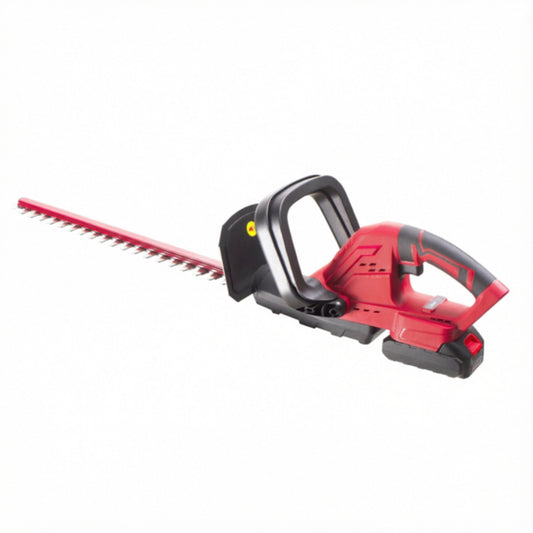 LM043703 LITHIUM HEDGE TRIMMER Voltage:18V DC Power:600W 4820 Brushless motor Battery:2.0AH(2pcs) Charger:21V 1.0A Charging time:120min Using times after fully chargered: Blade Length:55cm NW:2.5KGS(machine with 1pc battery)