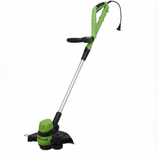 LM043716 Electric Grass Trimmer Voltage: 230V~50Hz Input power: 550W No-load speed: 8800 min Cutting width: 32cm Line diameter:Ø1.6mm x 8m Dual line feed:Yes Adjustable auxiliary handle:Yes Telescope tube:Yes Flower guard: Yes length of cable: 6M Un