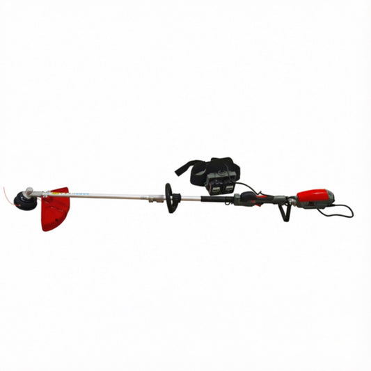 LM043730 BACKPACK LITHIUM BATTERY BRUSH CUTTER--MOTOR PART WITH BELT 18V 4AH X 2PCS VOLTAGE : 18V DC POWER : 1500W BRUSHLESS MOTOR BATTERY:18V 4AH (2PCS) CHARGER:18V 2.0A (New zealand plug ) PIPE :26MM ADAPTOR FOR ATTACHMENT:M8 -SQ5.5X5.5 PACKAGE: B