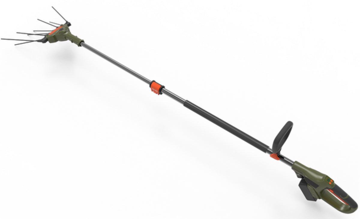 LM043748 LITHIUM OLIVE SHAKER 18V 4AH X 2PCS TELESCOPIC POLE VOLTAGE:18V MOTOR BRUSHLESS 350W BMP:800-1250BPM PIPE: 2.5-3.2M X 35MM CARBON FIBER SHAKING ROD: CARBON FIBER 5*350MM WORKING WIDTH:425-630MM SWINGING ANGLE:22 DEGREE BATTERY :18V 4AH(2PCS