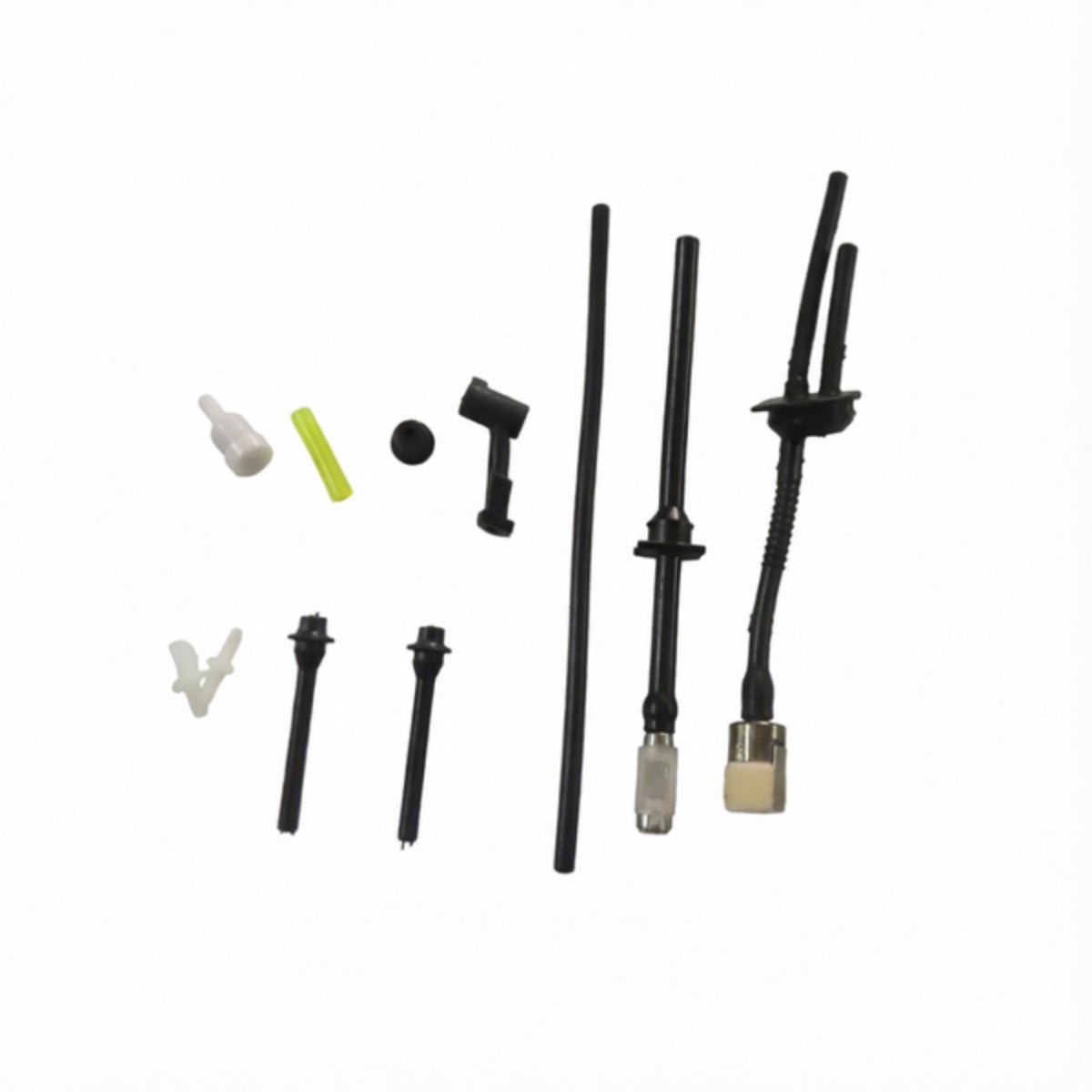 LM043985 FILTER KITS Fuel filter assy. 1pc Oil filter assy. 1pc Hose:1pc Hose connector:2pcs Hose oil carburetor:2pcs hose-chain oil outgoing:1pc support balance: 1pc Rubber balance: 1pc hose：3*6*26 25CC CHAIN SAW