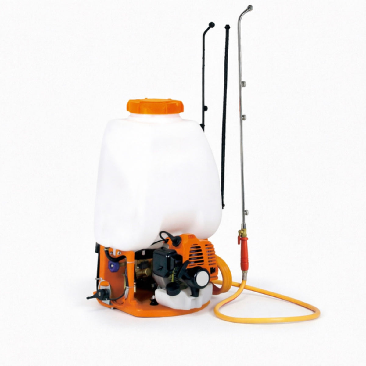 LM044542 25.4CC LIQUID SPRAYER Engine:25.4cc(1E34F) Power:0.75kw Container capacity:25L Works pressure:0-2.5MPA Packing:42x33x65cm 1PC N.W. G.W.:10 11kgs 20'FCL:310PCS