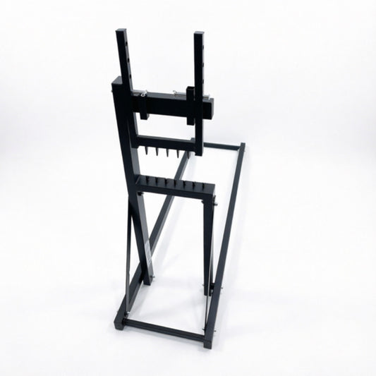 LM044558 LOG HOLDER BLACK 5T MATERIAL:METEL BL .ADE MATERIAL :HIGH SPEED STEEL LOAD CAPACITY:100KG WOOD DIA.:25-230CM PACKAGE:BROWN BOX+COLOR STICKER . CTN:122*42*8CM 1PC