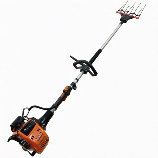 LM044733 Olive shaker Engine:1E34F Displacement:25.4cc Power:0.7kw 7500rpm Fuel tank:0.65L Reduction ratio:56:5 Working height:2m-4m(prolongable) N.W. G.W.:7.0 8.0KG