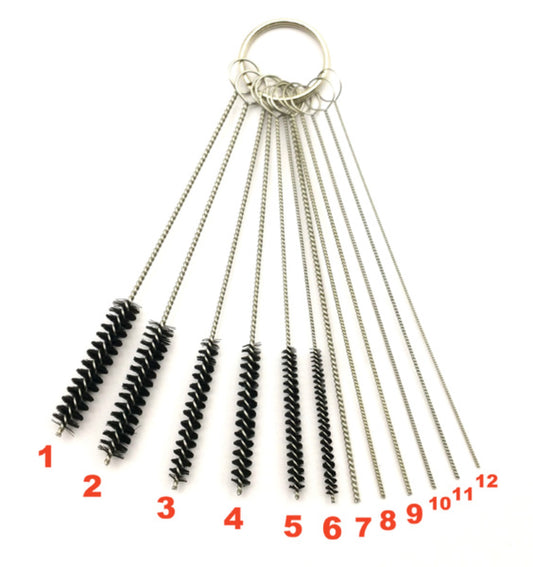 LM045611 CARBURETOR BRUSH 1# Brush Ø7.2mm 2# Brush Ø7.2mm 3# Brush Ø5.0mm 4# Brush Ø5.0mm 5# Brush Ø4.0mm 6# Brush Ø3.0mm 7# Pole: Ø1.5mm ×100mm 8# Pole: Ø1.1mm ×100mm 9# Pole: Ø1.1mm ×100mm 10# Pole: Ø1.0mm ×100mm 11# Pole: Ø1.0mm ×100mm 12# Pole: